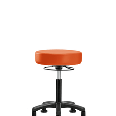 Vinyl Mini-Stool - Medium Bench Height with Stationary Glides in Orange Kist Trailblazer Vinyl - VMBMS-RG-NF-RG-8613