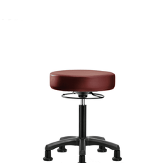 Vinyl Mini-Stool - Medium Bench Height with Stationary Glides in Borscht Supernova Vinyl - VMBMS-RG-NF-RG-8815
