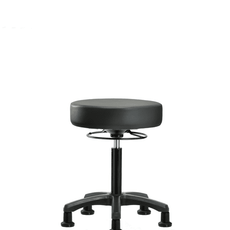 Vinyl Mini-Stool - Medium Bench Height with Stationary Glides in Carbon Supernova Vinyl - VMBMS-RG-NF-RG-8823