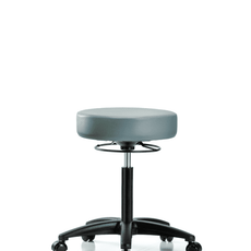 Vinyl Stool without Back - Medium Bench Height with Casters in Storm Supernova Vinyl - VMBSO-RG-NF-RC-8822