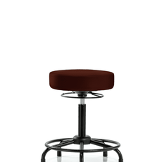 Vinyl Stool without Back - Medium Bench Height with Round Tube Base & Stationary Glides in Burgundy Trailblazer Vinyl - VMBSO-RT-RG-8569
