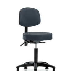 Vinyl Stool with Back - Medium Bench Height with Stationary Glides in Imperial Blue Trailblazer Vinyl - VMBST-RG-T0-NF-RG-8582