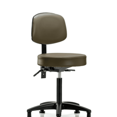Vinyl Stool with Back - Medium Bench Height with Stationary Glides in Marine Blue Supernova Vinyl - VMBST-RG-T0-NF-RG-8809