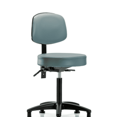 Vinyl Stool with Back - Medium Bench Height with Seat Tilt & Stationary Glides in Storm Supernova Vinyl - VMBST-RG-T1-NF-RG-8822