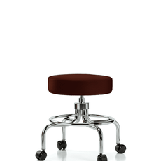 Vinyl Screw-Lift Stool - Medium Bench Height with Casters in Burgundy Trailblazer Vinyl - VSLMD-CR-RC-8569