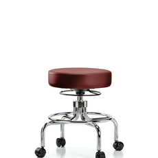 Vinyl Screw-Lift Stool - Medium Bench Height with Casters in Borscht Supernova Vinyl - VSLMD-CR-RC-8815