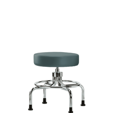 Vinyl Screw-Lift Stool - Medium Bench Height with Stationary Glides in Colonial Blue Trailblazer Vinyl - VSLMD-CR-RG-8546