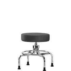 Vinyl Screw-Lift Stool - Medium Bench Height with Stationary Glides in Charcoal Trailblazer Vinyl - VSLMD-CR-RG-8605