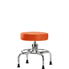 Vinyl Screw-Lift Stool - Medium Bench Height with Stationary Glides in Orange Kist Trailblazer Vinyl - VSLMD-CR-RG-8613