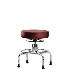 Vinyl Screw-Lift Stool - Medium Bench Height with Stationary Glides in Borscht Supernova Vinyl - VSLMD-CR-RG-8815