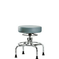 Vinyl Screw-Lift Stool - Medium Bench Height with Stationary Glides in Storm Supernova Vinyl - VSLMD-CR-RG-8822