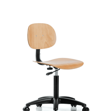 Wood Chair - Medium Bench Height with Casters - WMBCH-RG-NF-RC