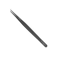 Excelta Forceps - Gemologist - Straight - Anti-Mag. SS - Serrated - Black Matte Finish - Trisista 3