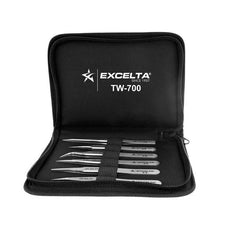 Excelta Tweezer Kitset - Anti-Mag. SS - Vinyl Case - TW-700