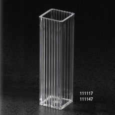 ** NEW & IMPROVED ** Cuvette, Spectrophotometer, Square, 4.5mL (10mm), PS, 2 Clear Sides, 100/Tray, 5 Trays/Unit-111117-500