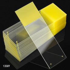 Microscope Slides, Diamond White Glass, 25 x 75mm, Charged, 90¬∞ Ground Edges, Yellow Frosted, 72/Box, 20 Boxes/Case (10 Gross)-1358Y