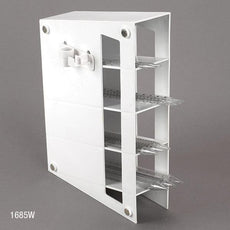 Pipette Storage Rack, 4 Compartment, Includes 2 Accessory Holders, ABS, Magnetized, Red-1685R