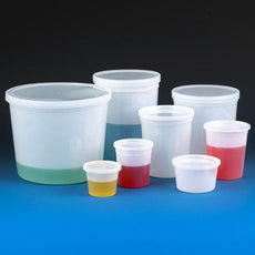 Container, Multi-Purpose, PE, Economy Style, 8oz (240mL), Short Style, Separate Snap Lid, Natural-271008