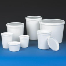Container, Multi-Purpose, PE, Economy Style, 16oz (480mL), Separate Snap Lid, White-271016W