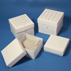 Freezing Box, 2", Cardboard, 81-Place (9x9 format), fits 1.0mL and 2.0mL CryoCLEAR tubes, Red-3091R-1
