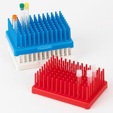 Peg Tube Rack, Reinforced PP, 17mm, 50-Place (66 Pegs), White, 2/Pack-456155W