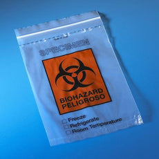 Bag, Biohazard Specimen Transport, 6" x 9", Zipper Closure with Score Line and Document Pouch, 100/Pack, 10 Packs/Unit-4918