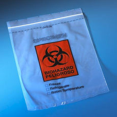 Bag, Biohazard Specimen Transport, 8" x 10", Zipper Closure with Score Line and Document Pouch, 100/Pack, 10 Packs/Unit-4926