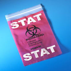 Bag, STAT Red Specimen Transport, 6" x 9", Zipper Closure with Document Pouch, 100/Pack, 10 Packs/Case-4950A