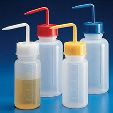 Wash Bottle, Squeeze with Wide Mouth, Screwcap, PE, 500mL, Yellow-601638Y