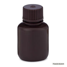 Bottle, Narrow Mouth, HDPE Bottle, Attached PP Screw Cap, Amber, 30mL, 12/Pack-7060030AM