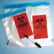 Bag, Liquid Tight Zipper Closure for Specimen Storage with Formalin Warning Printing, Saranex, 7" x 8", 250/Pack, 4 Packs/Unit-4973