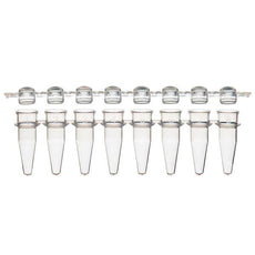 0.2mL 8-Strip Tubes, with Separate 8-Strip clear Dome caps, Natural-PCR-STR-02D