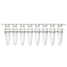 0.2mL 8-Strip Tubes, with Separate 8-Strip Clear Flat Caps, Natural-PCR-STR-02F