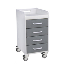 TrippNT White Compact Cart with Silver Metallic Drawers