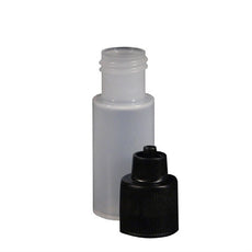 Jensen Global 0.25 oz. Bottle LDPE Boston Round Bottle with Black Luer Lock Cap - JG0.25BC