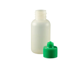 Jensen Global 1 oz. Bottle LDPE Boston Round w/ Green Luer Lock Cap - JG1.0BC-G