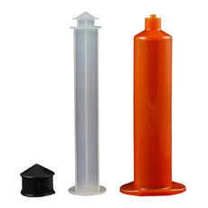 Jensen Global 30 cc Unassembled UV Amber Manual Syringe w/ Black Rubber Stopper - Box/20 - JG30M-20-UVA
