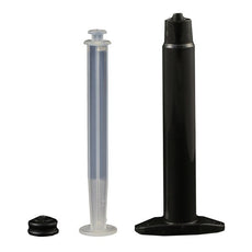 Jensen Global 3 cc Unassembled UV Black Manual Syringe w/ Black Rubber Stopper - Box/50 - JG3M-50-UVB