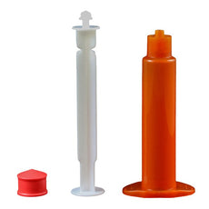 Jensen Global 5 cc Unassembled UV Amber Manual Sryinge w/ Red Thermal Stopper - Box/40 - JG5M-40-UVA