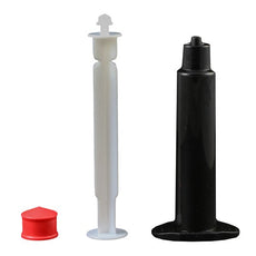 Jensen Global 5 cc Unassembled UV Black Manual Syringe w/ Red Thermal Stopper - Box/40 - JG5M-40-UVB