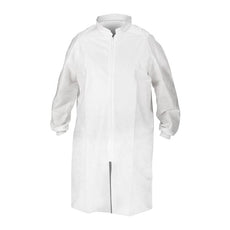 Kimberly Clark KT A8 Lab Coat w/Zipper,White,LG,25 - 51933