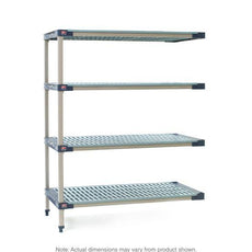 MetroMax 4 MF-242474G-A-4 4-Shelf Plastic Industrial Shelving Add-On Unit, 24" x 24" x 74"