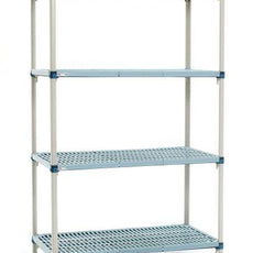 MetroMax Q MQ-212474G-S-4 4-Shelf Plastic Industrial Shelving Starter Unit, 21" x 24" x 74"