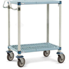 MetroMax Q MQUC2436G-25 2-Shelf Industrial Plastic Shelving Utility Cart, 24" x 36" x 39.25"