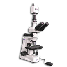 Meiji Techno MT7100L + HD1500T + MA151/35/03 Metallurgical Trinocular Upright Brightfield Compound Microscope with Infinity Corrected Plan EPI 5X, 10X, 20X, 50X with LED Illumination and HD Camera (HD1500T)