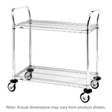 Metro MW603 MW Series Utility Cart with 2 Chrome Wire Shelves, 18" x 30" x 38"