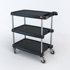 Metro MY1627-34BL myCart Series 3-Shelf Utility Cart, Black, 16" x 27"