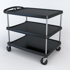 Metro MY2636-35BL myCart Series 3-Shelf Utility Cart, Black, 26" x 36"