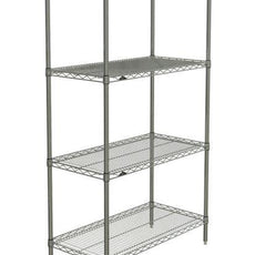 Metro N336BR Super Erecta 4-Shelf Industrial Wire Shelving Starter Unit, Brite, 18" x 36" x 63"