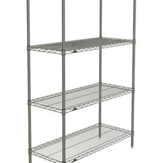 Metro N346C Super Erecta 4-Shelf Industrial Wire Shelving Starter Unit, Chrome, 18" x 42" x 63"